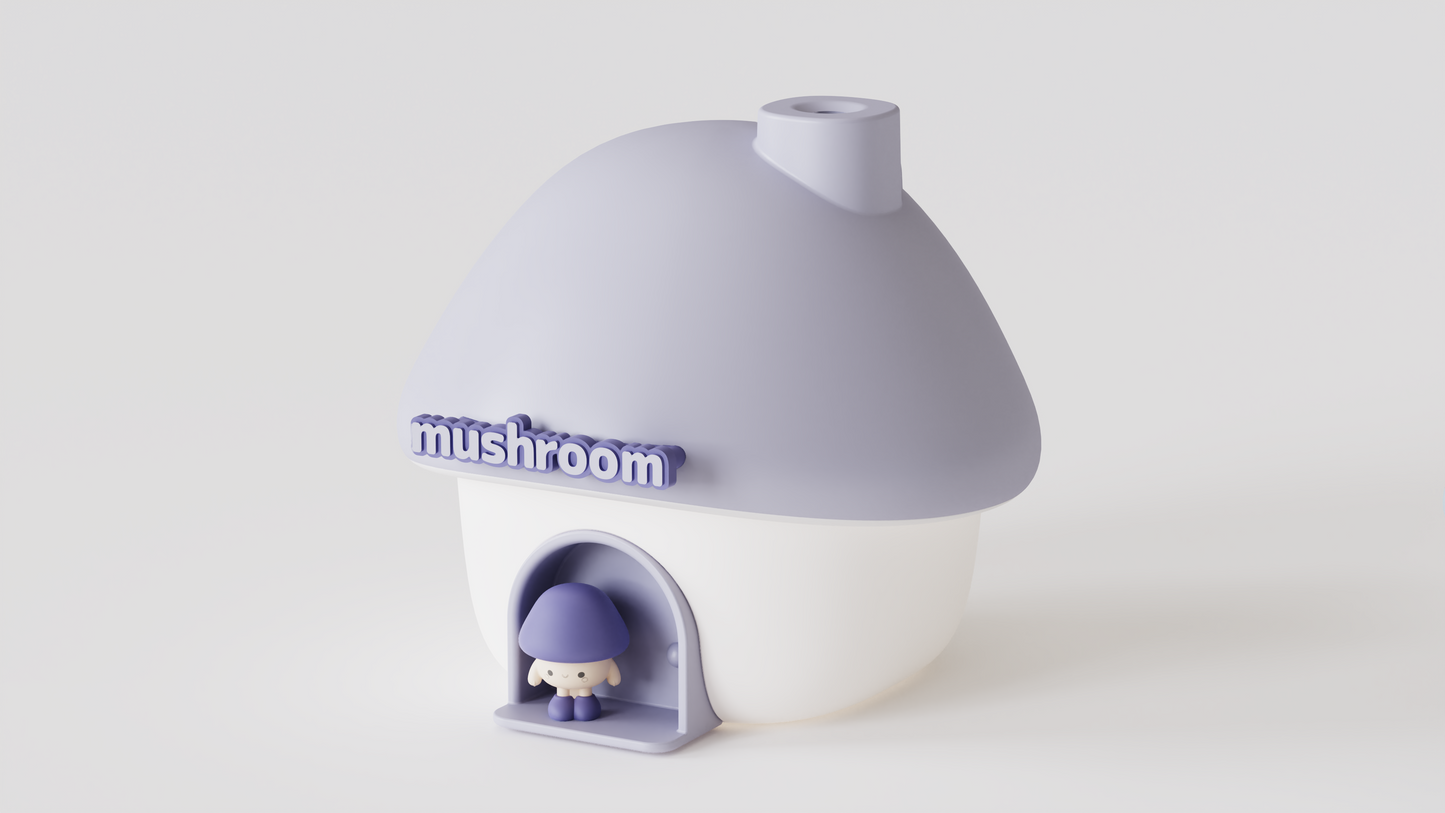 Mushroom House Humidifier with 7-Color Sunset Lamp