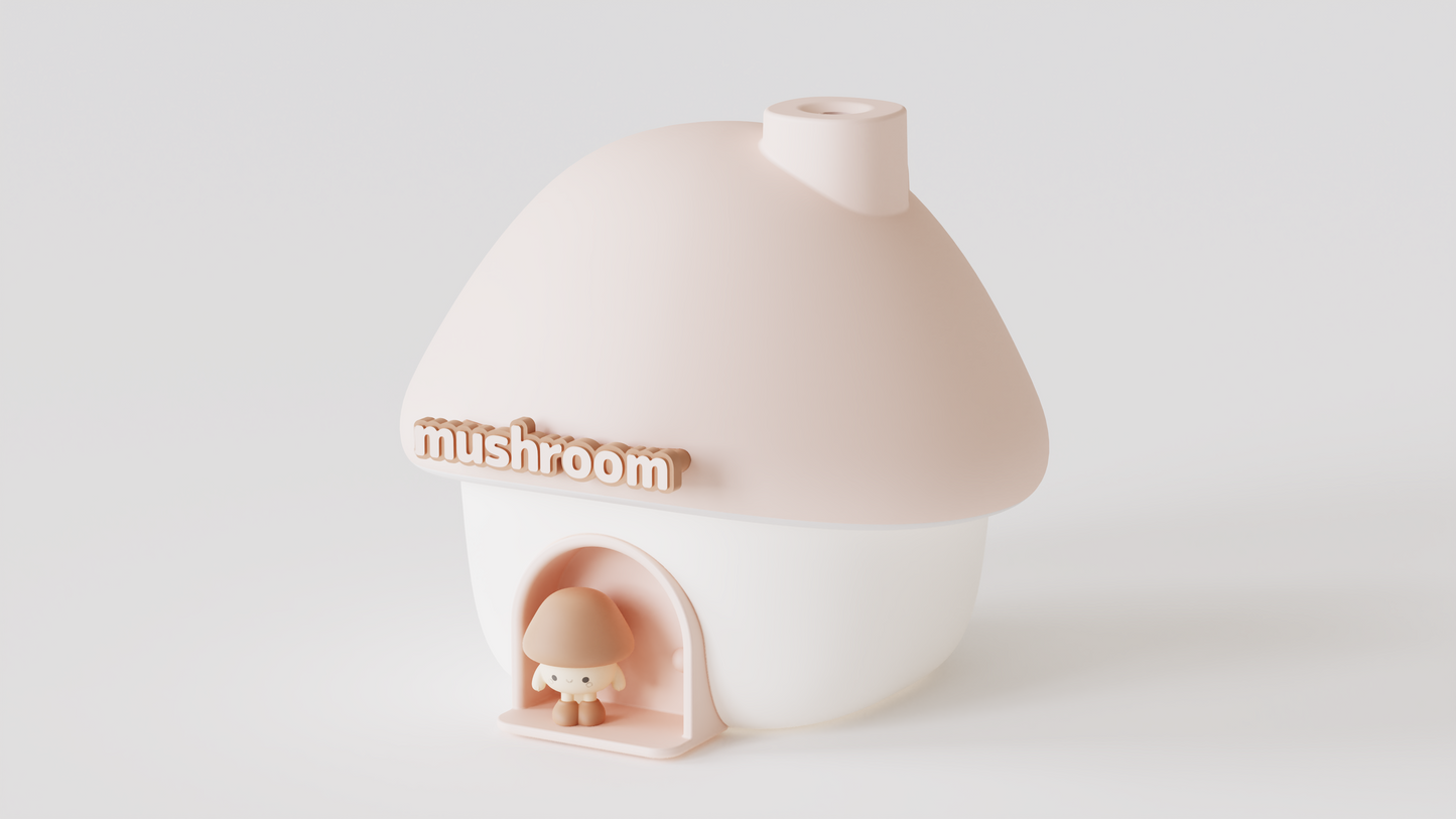 Mushroom House Humidifier with 7-Color Sunset Lamp