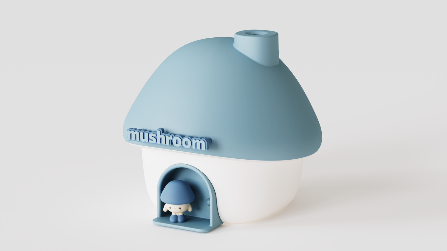 Mushroom House Humidifier with 7-Color Sunset Lamp