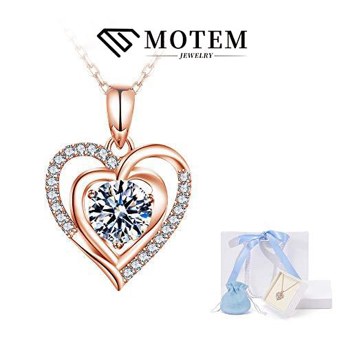 【N19 Heart Love】 925 Sterling Silver Moissanite Necklace - MOTEMCO