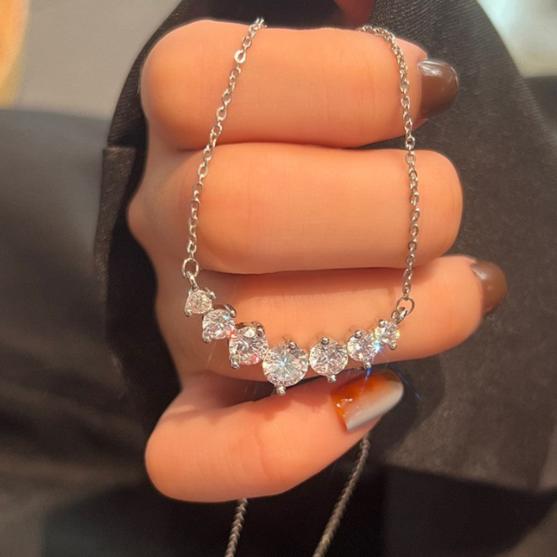 【N20 7 Princesses】 925 Sterling Silver Moissanite Necklace - MOTEMCO