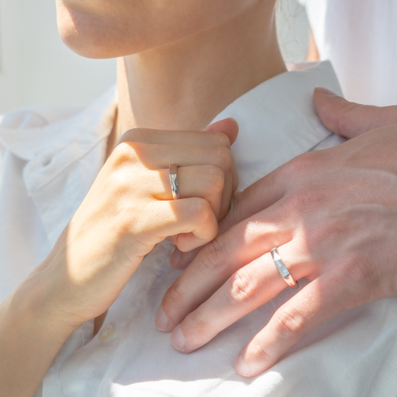 Couple Adjustable Light Sculpted Ring