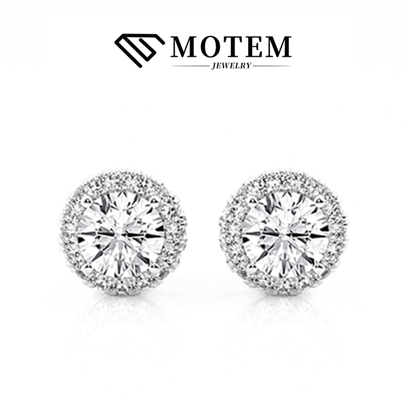 【E8】 925 Sterling Silver Moissanite Stud Earrings - MOTEMCO