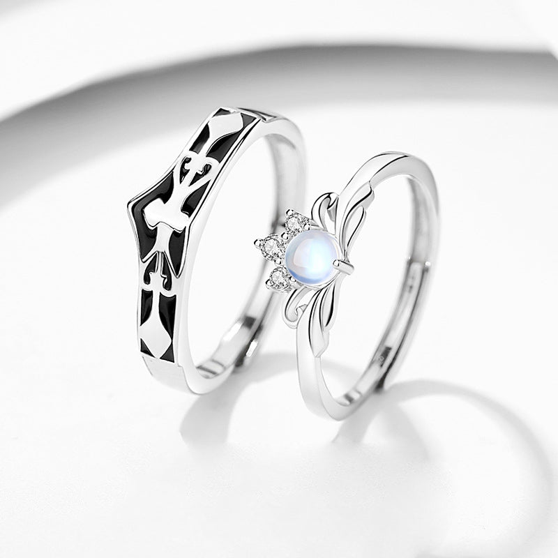 【SilverR10 Princess and Knight】 925 Sterling Silver Rings Couple Set