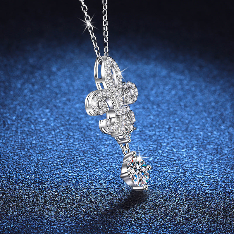 【N23 Crown Queen】 925 Sterling Silver Moissanite Necklace - MOTEMCO