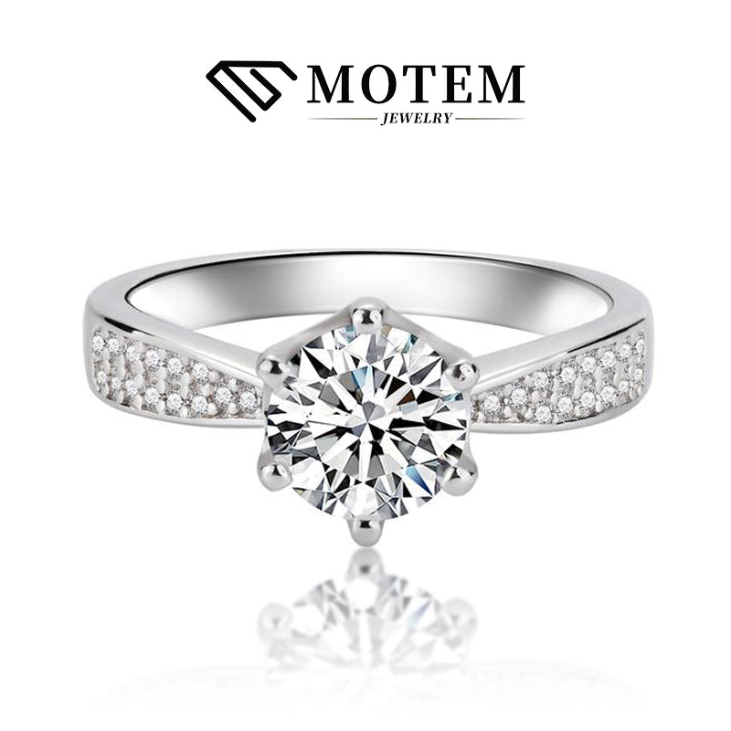 【R10】 925 Sterling Silver Moissanite Rings - MOTEMCO