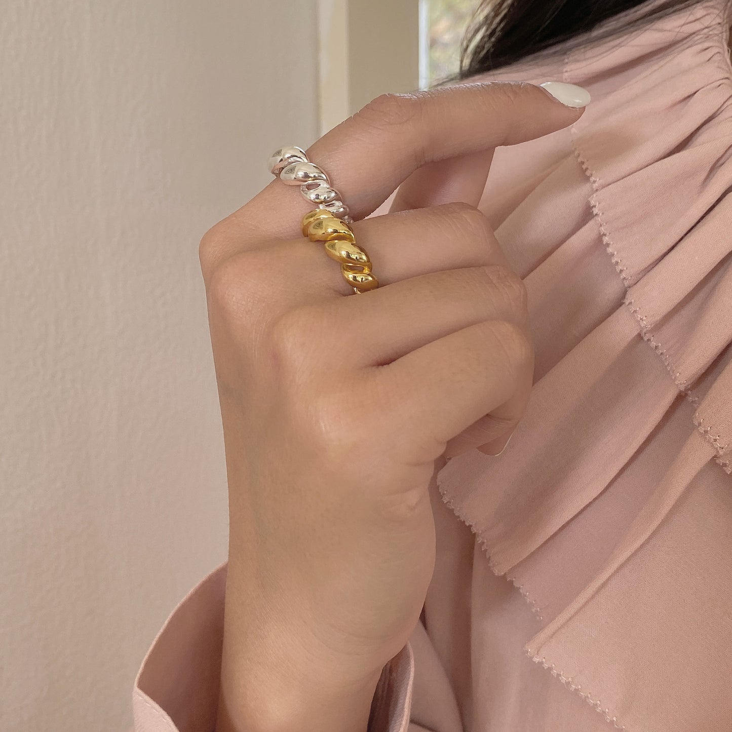 【SilverR6 Geometric Lines】 925 Sterling Silver Rings