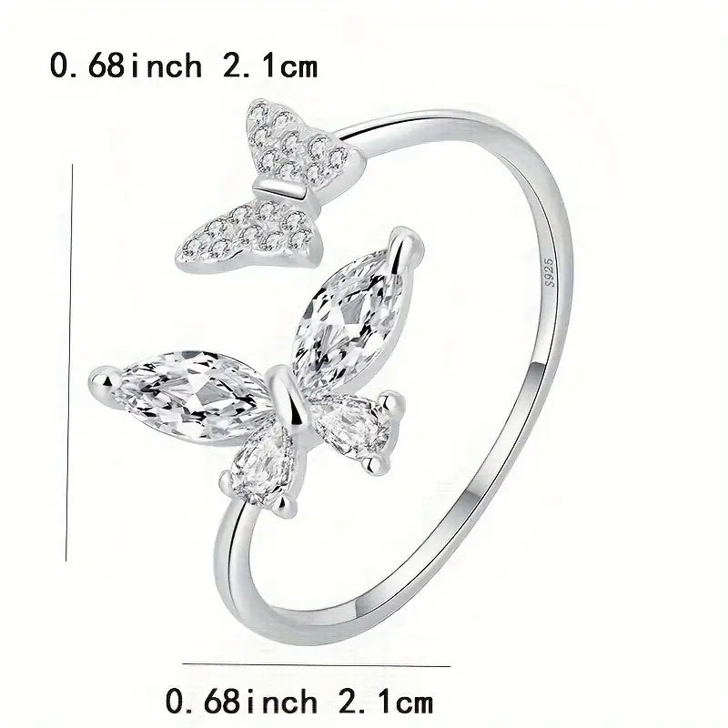 【SilverR1 Flash Butterfly】 925 Sterling Silver Rings