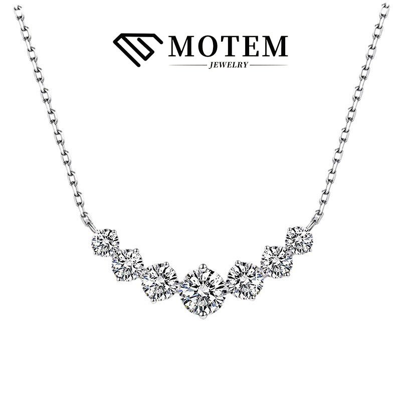 【N20 7 Princesses】 925 Sterling Silver Moissanite Necklace - MOTEMCO