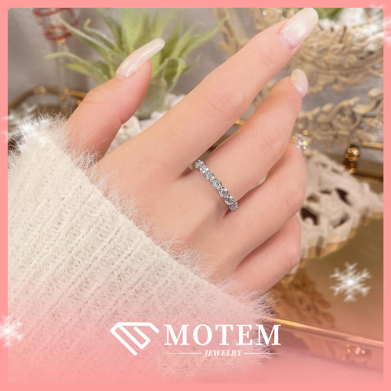 【R4 7 Princesses】 925 Sterling Silver Moissanite Rings - MOTEMCO