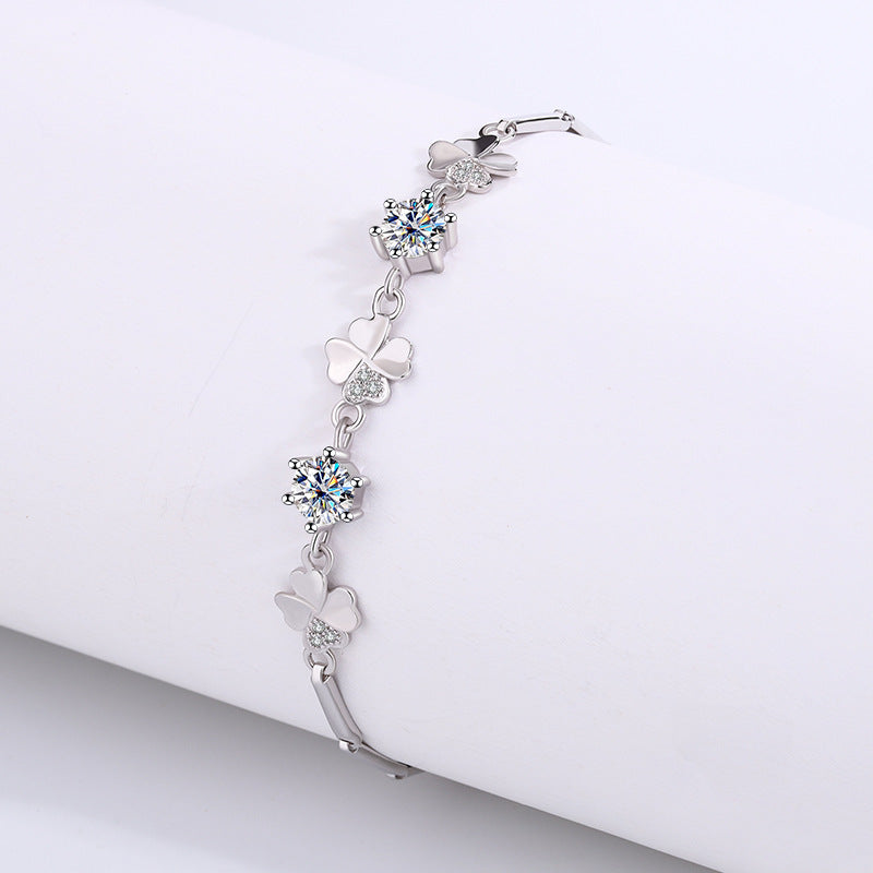 【B7 Lucky】 925 Sterling Silver Moissanite Bracelet - MOTEMCO