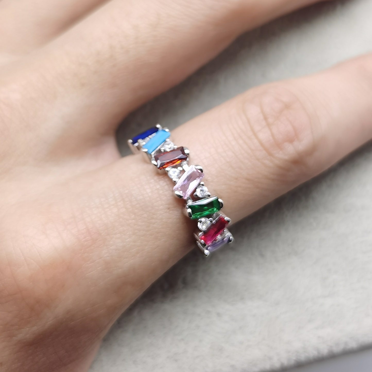 【SilverR4 Colorful Birthstone】 925 Sterling Silver Rings