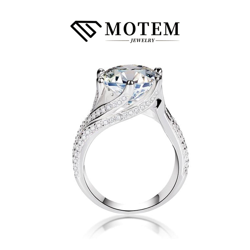 【R5 Eye-catching】 925 Sterling Silver Moissanite Rings - MOTEMCO