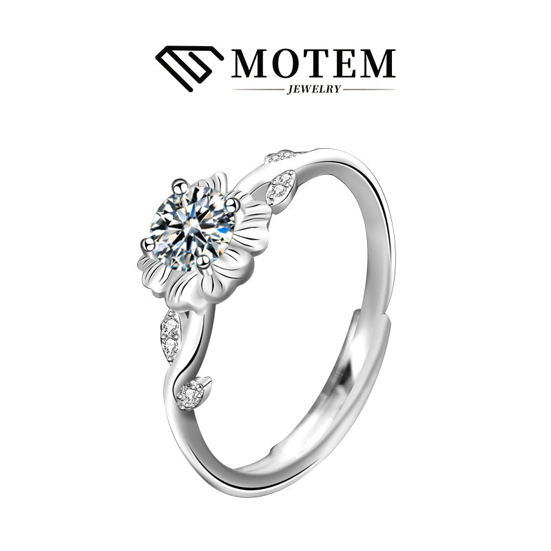 【R15 Sunflower】 925 Sterling Silver Moissanite Rings - MOTEMCO