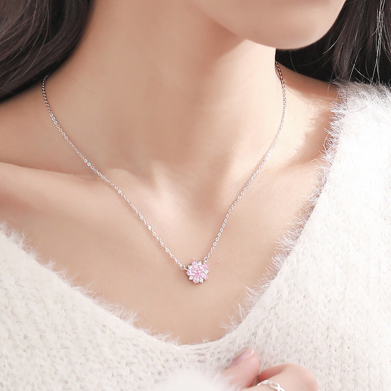 【SilverN3 Sakura】 925 Sterling Silver Necklace - MOTEMCO