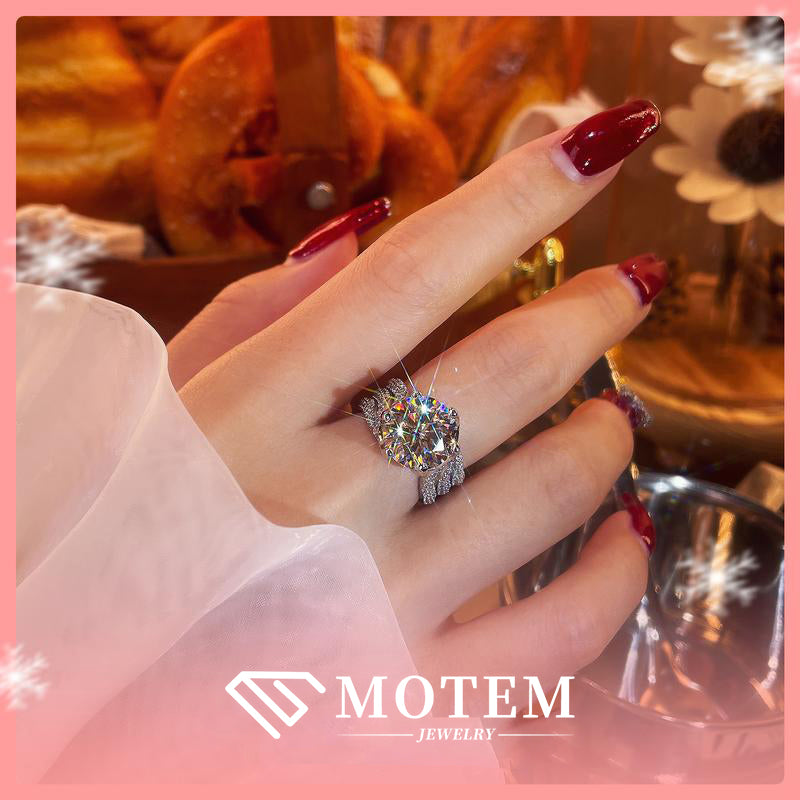 【R5 Eye-catching】 925 Sterling Silver Moissanite Rings - MOTEMCO