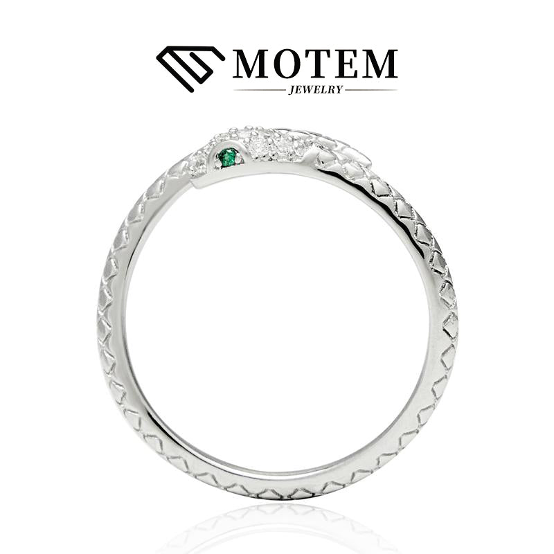 【R7 Snake】 925 Sterling Silver Moissanite Rings - MOTEMCO