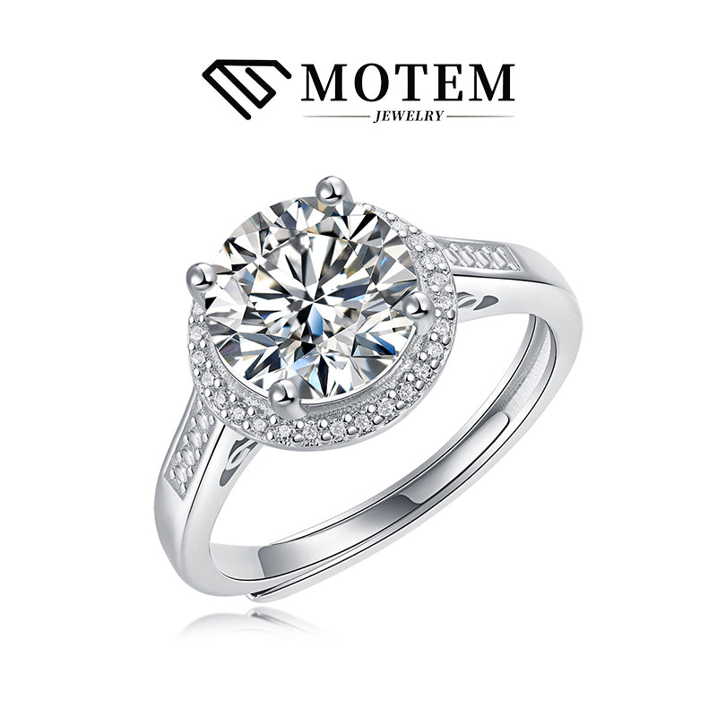 【R8】 925 Sterling Silver Moissanite Rings - MOTEMCO