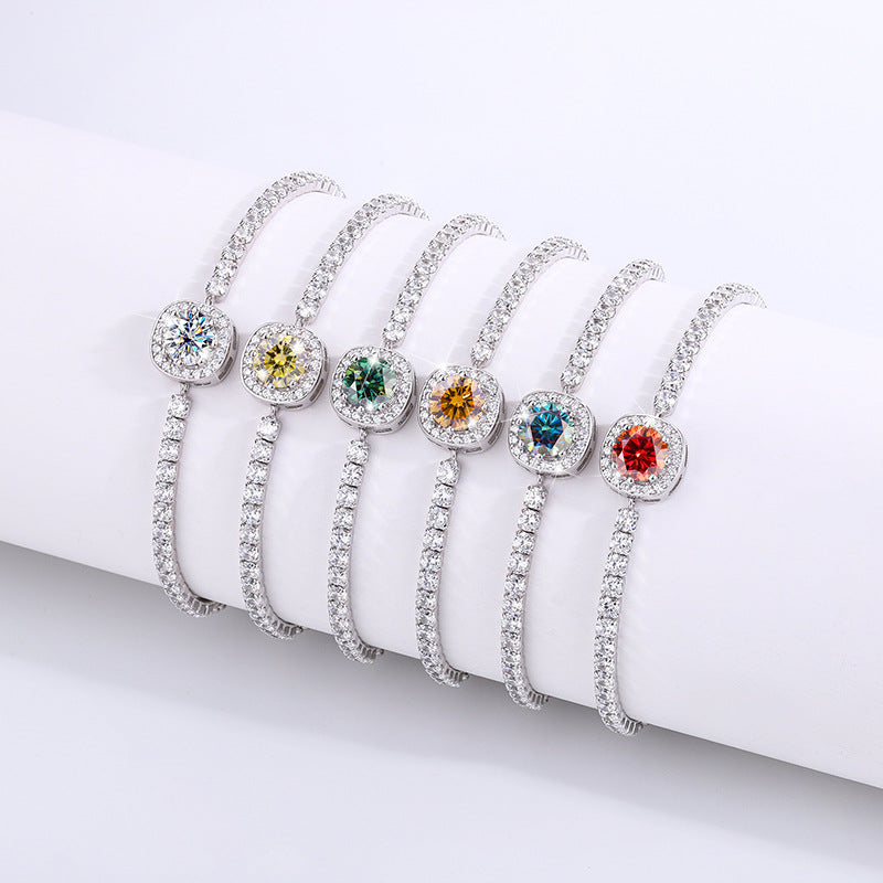 【B6 Gypsophila】 925 Sterling Silver Moissanite Bracelet - MOTEMCO