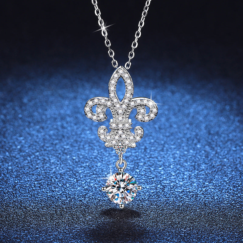 【N23 Crown Queen】 925 Sterling Silver Moissanite Necklace - MOTEMCO