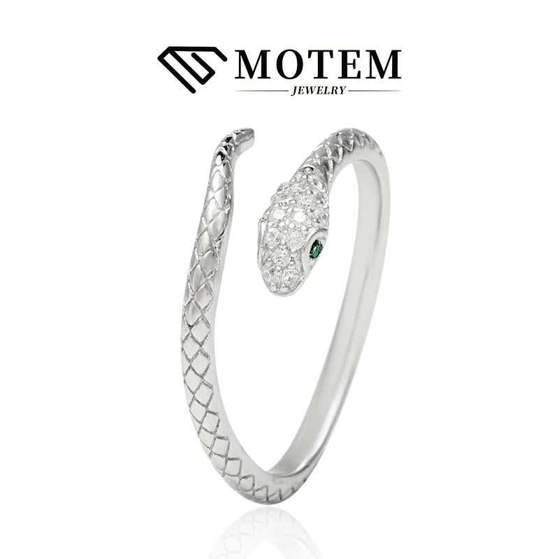 【R7 Snake】 925 Sterling Silver Moissanite Rings - MOTEMCO