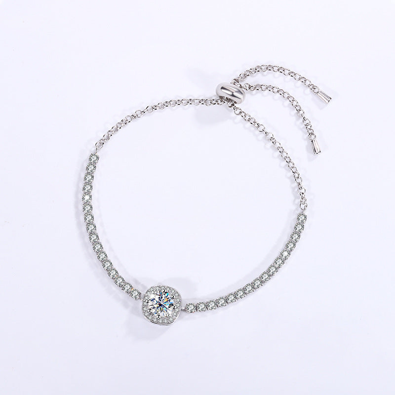 【B6 Gypsophila】 925 Sterling Silver Moissanite Bracelet - MOTEMCO