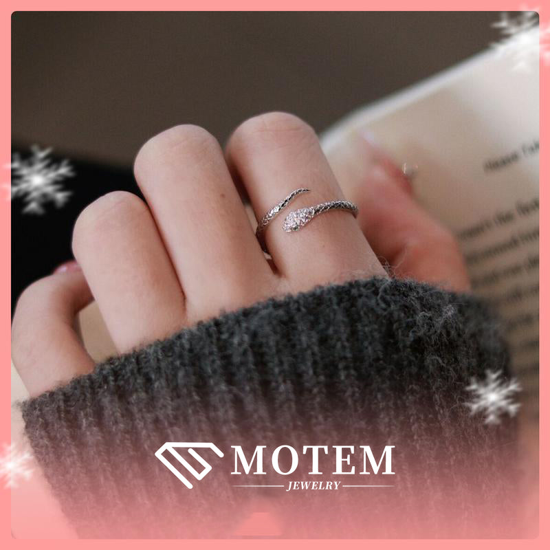 【R7 Snake】 925 Sterling Silver Moissanite Rings - MOTEMCO