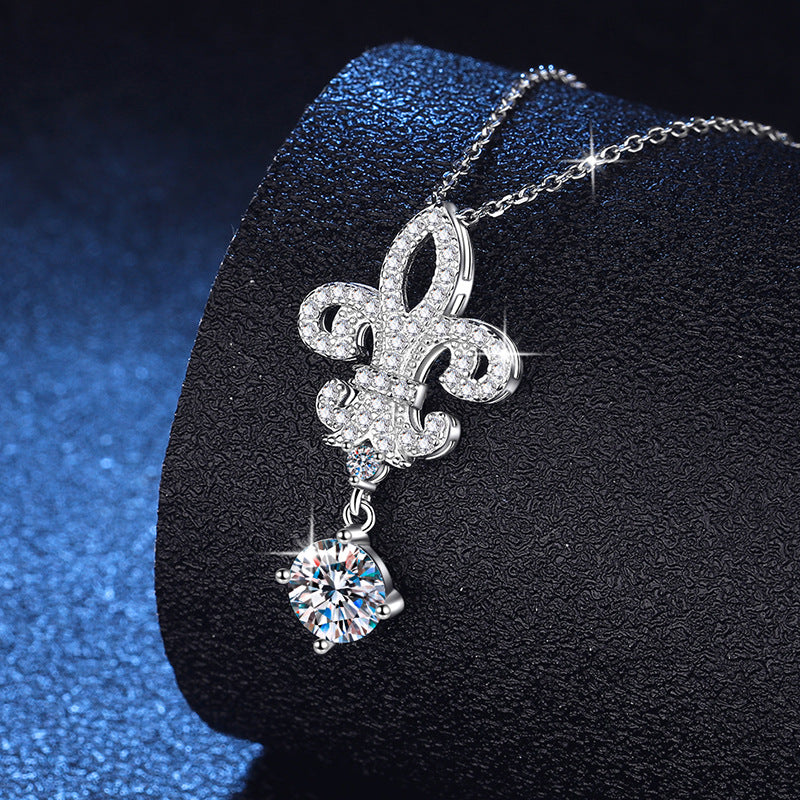 【N23 Crown Queen】 925 Sterling Silver Moissanite Necklace - MOTEMCO
