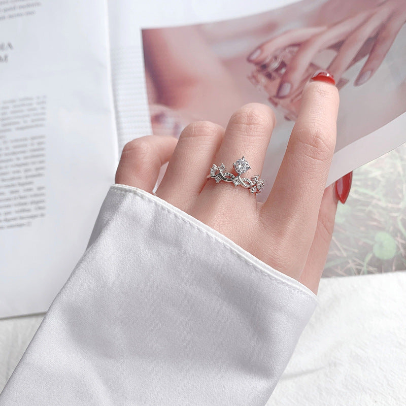 【R13 Princess & Knight】 925 Sterling Silver Moissanite Rings Couple Set - MOTEMCO