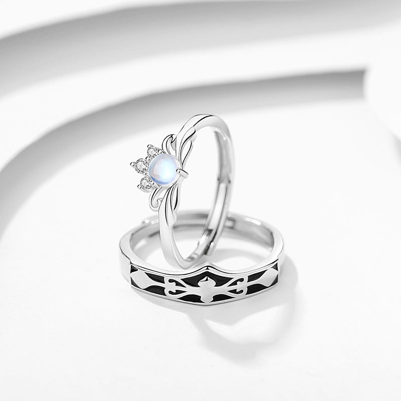 【SilverR10 Princess and Knight】 925 Sterling Silver Rings Couple Set