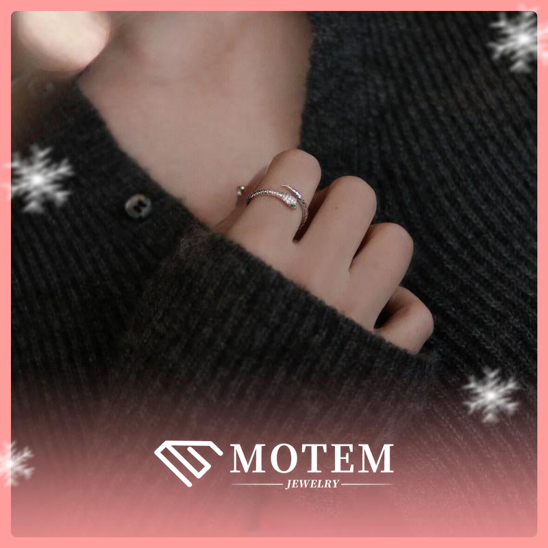【R7 Snake】 925 Sterling Silver Moissanite Rings - MOTEMCO