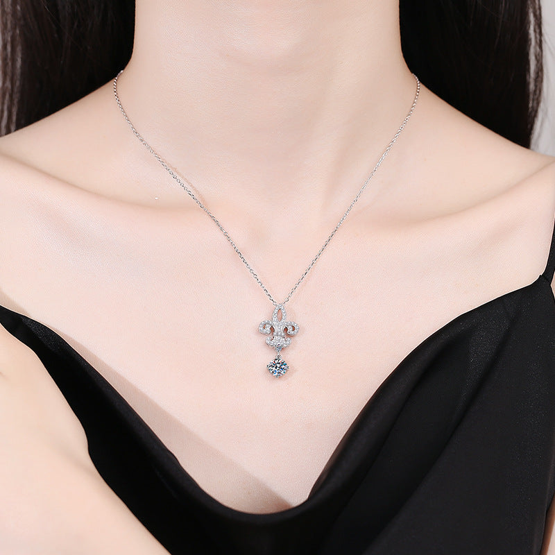 【N23 Crown Queen】 925 Sterling Silver Moissanite Necklace - MOTEMCO