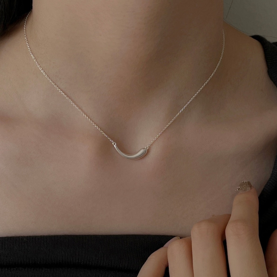【SilverN13 Smile】 925 Sterling Silver Necklace - MOTEMCO