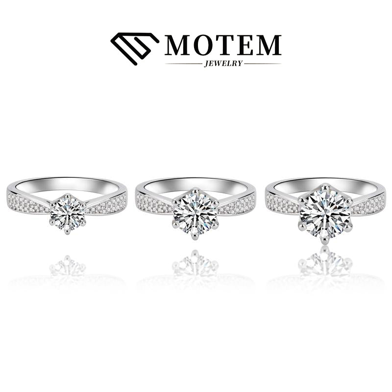 【R10】 925 Sterling Silver Moissanite Rings - MOTEMCO