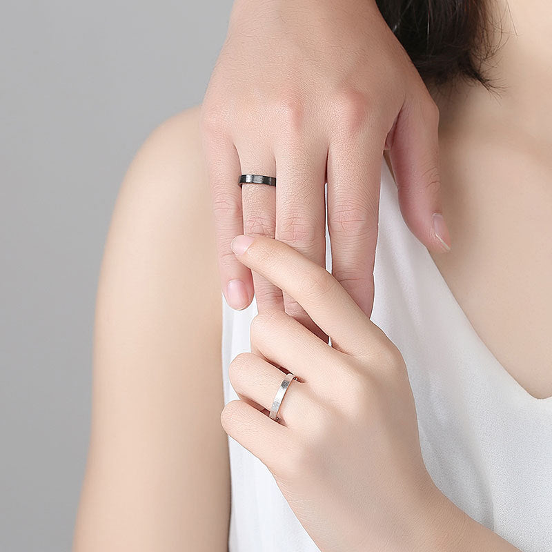 【SilverR5 Minimalist】 925 Sterling Silver Rings Couple Set