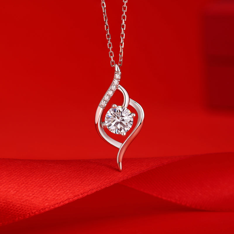 【N22 Love at First Sight】 925 Sterling Silver Moissanite Necklace - MOTEMCO