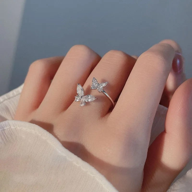 【SilverR1 Flash Butterfly】 925 Sterling Silver Rings