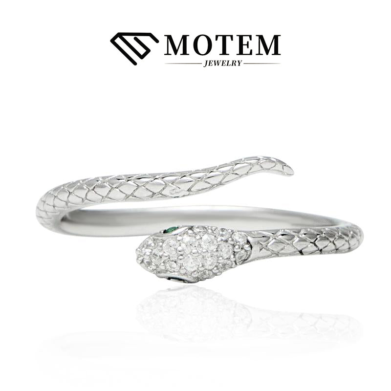 【R7 Snake】 925 Sterling Silver Moissanite Rings - MOTEMCO
