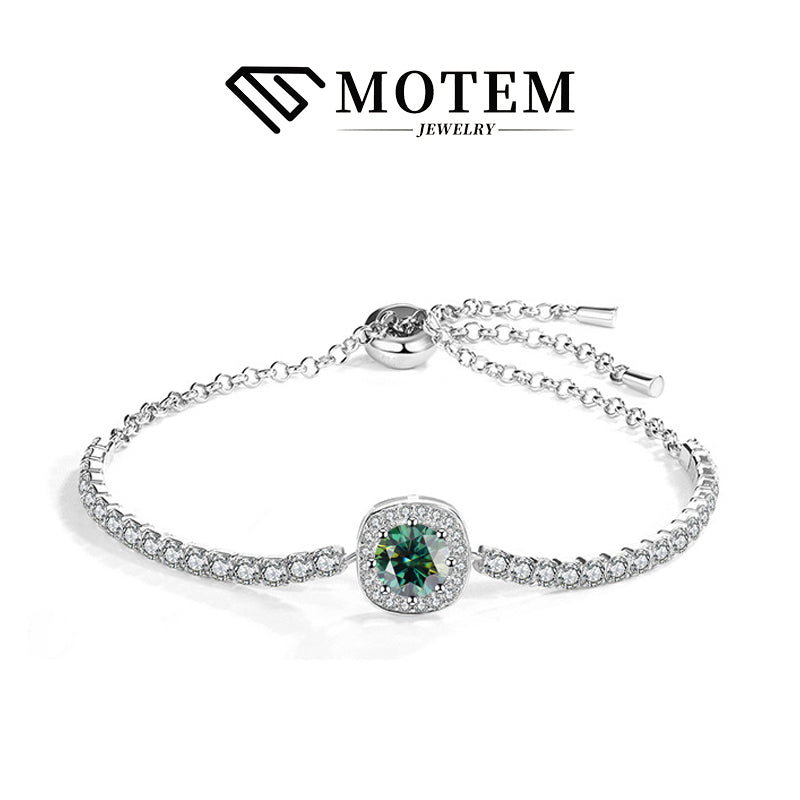 【B6 Gypsophila】 925 Sterling Silver Moissanite Bracelet - MOTEMCO