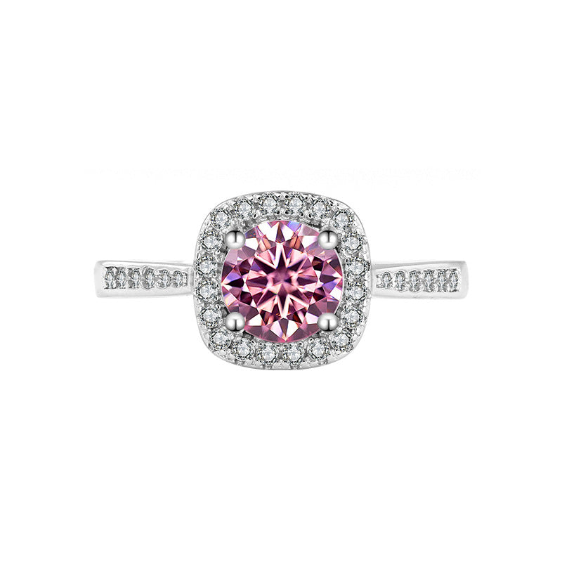 【R2 Square】 925 Sterling Silver Moissanite Rings - MOTEMCO