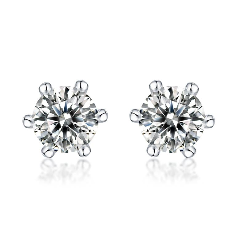 【E4】 925 Sterling Silver Moissanite Stud Earrings - MOTEMCO