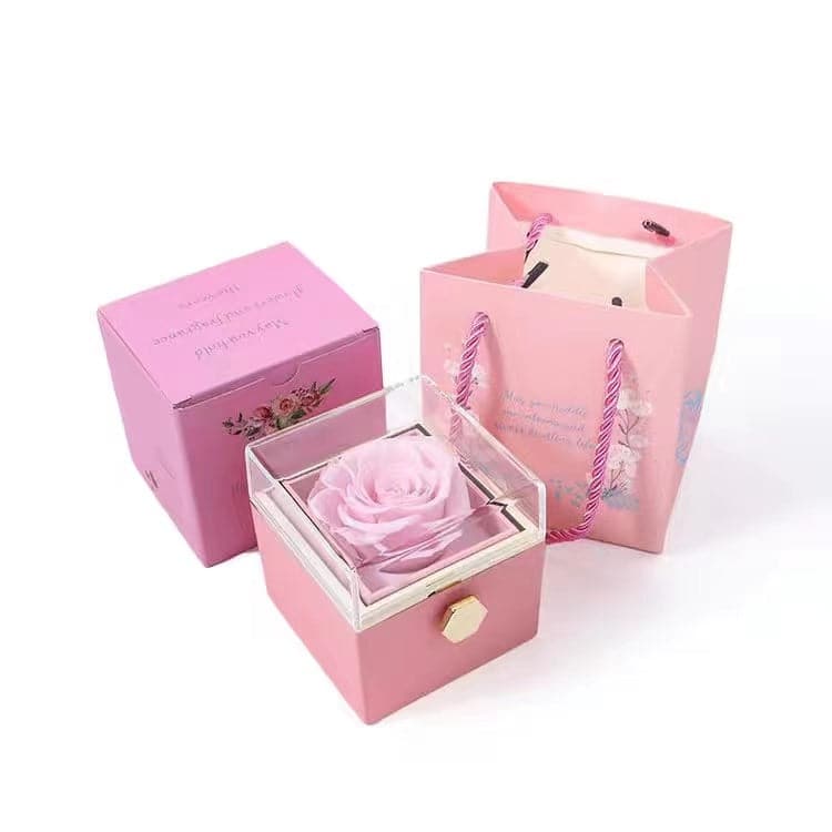 Eternally Preserved Rotating Rose Box