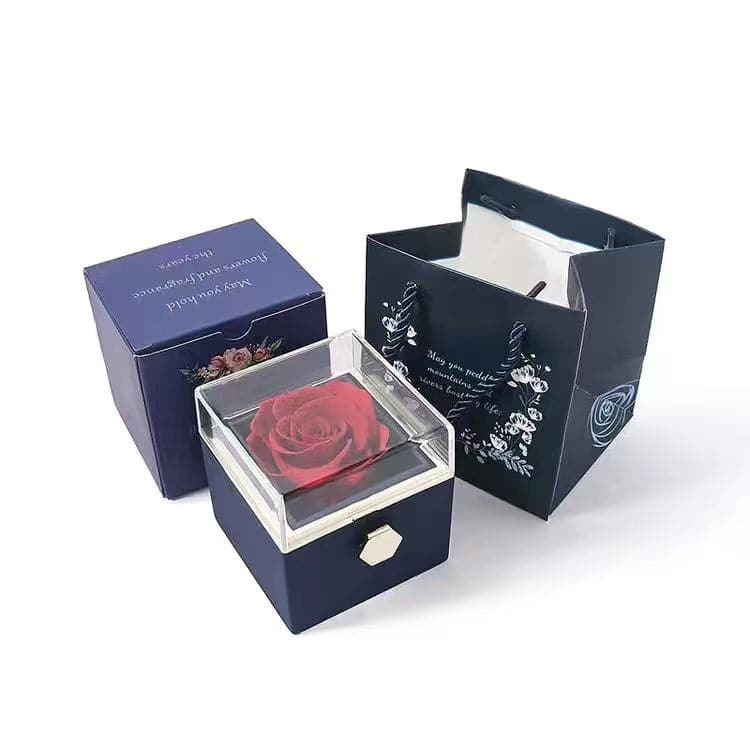 Eternally Preserved Rotating Rose Box