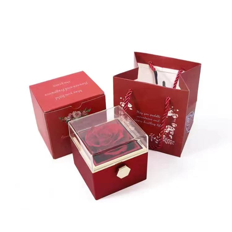 Eternally Preserved Rotating Rose Box