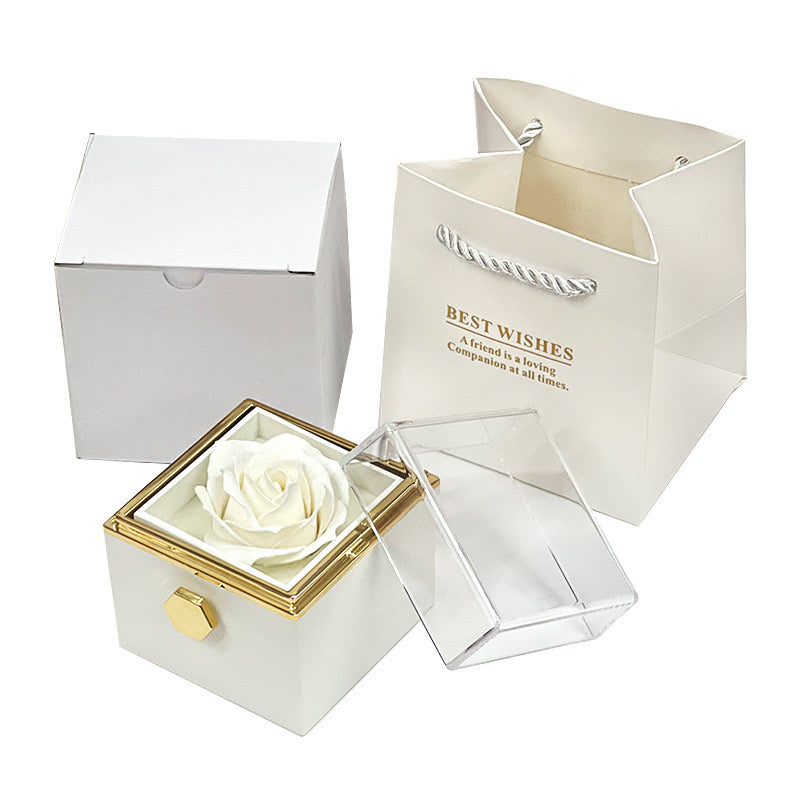 Eternally Preserved Rotating Rose Box