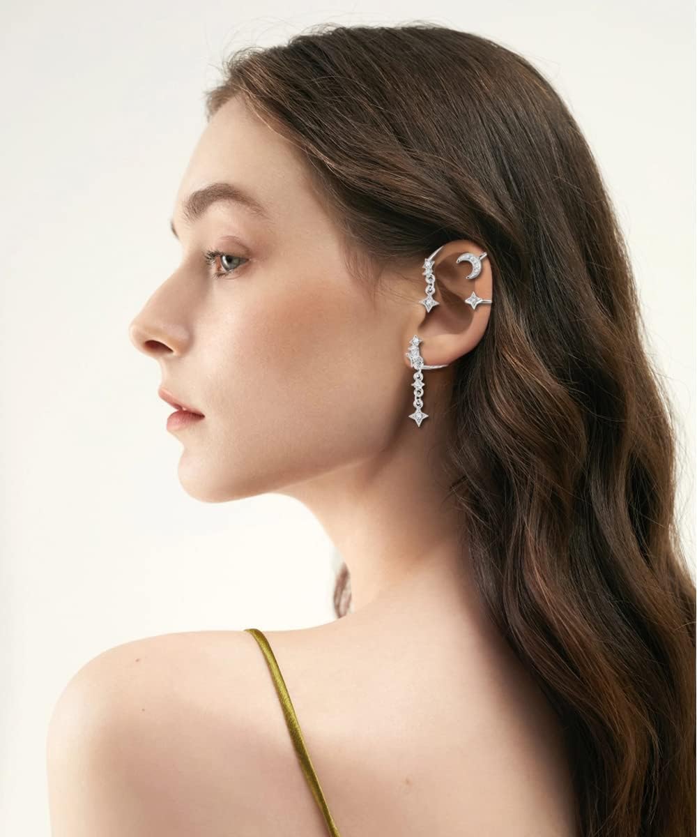 Moon Star Ear Cuffs Non Pierced Earrings