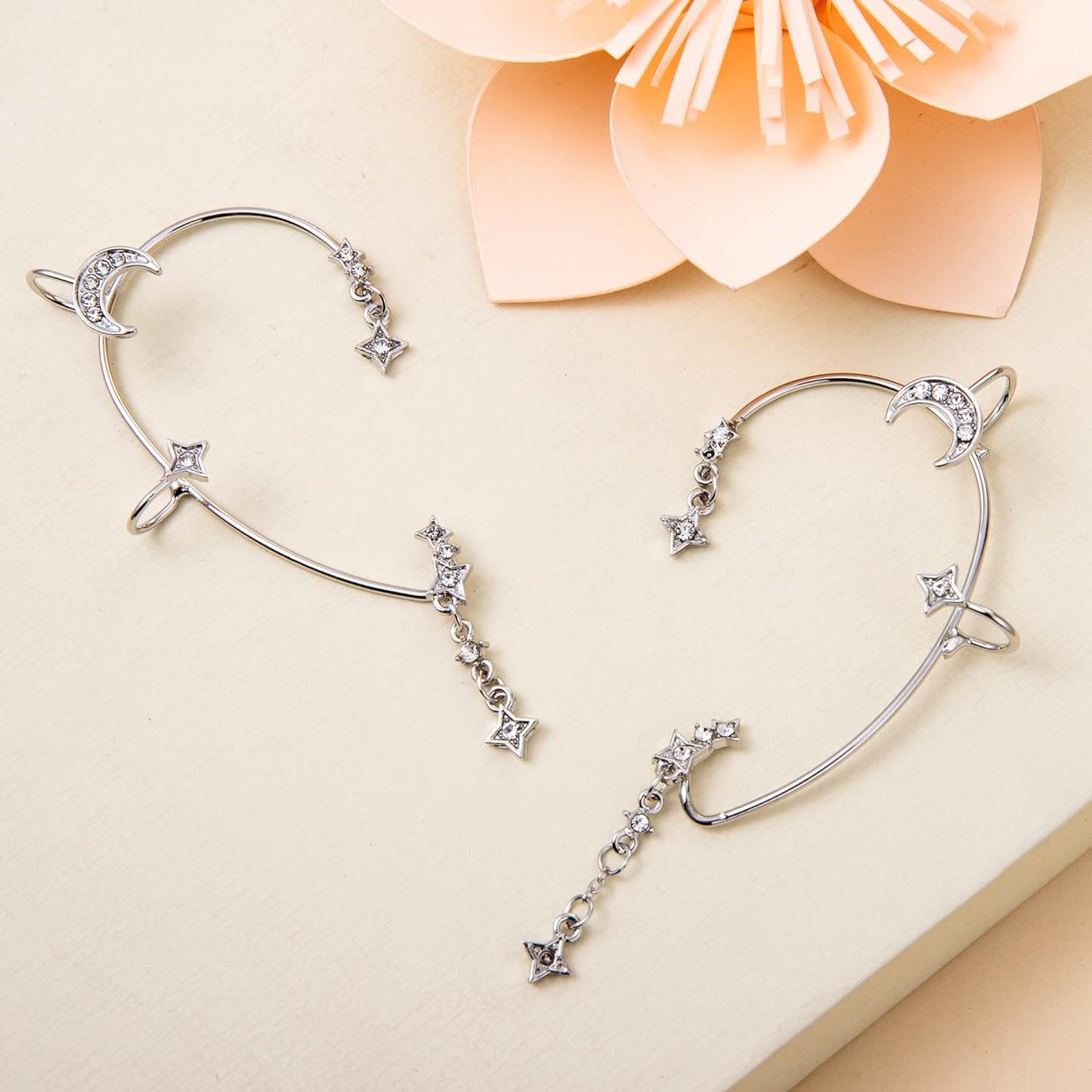 Moon Star Ear Cuffs Non Pierced Earrings