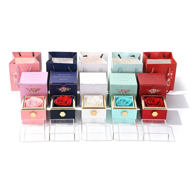 Eternally Preserved Rotating Rose Box