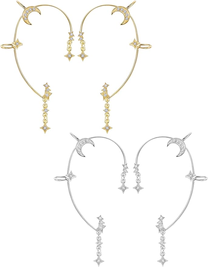 Moon Star Ear Cuffs Non Pierced Earrings