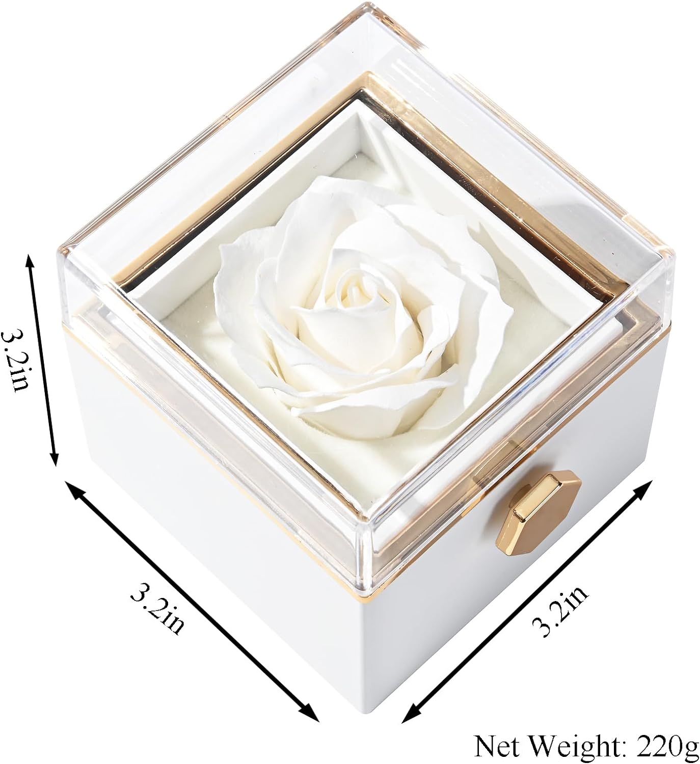 Eternally Preserved Rotating Rose Box